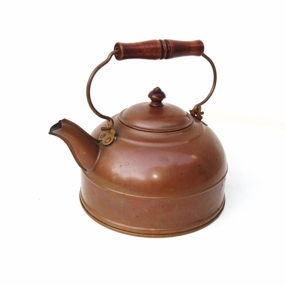 Vintage Copper Kettle Water Kettle Rustic Teapot Metal