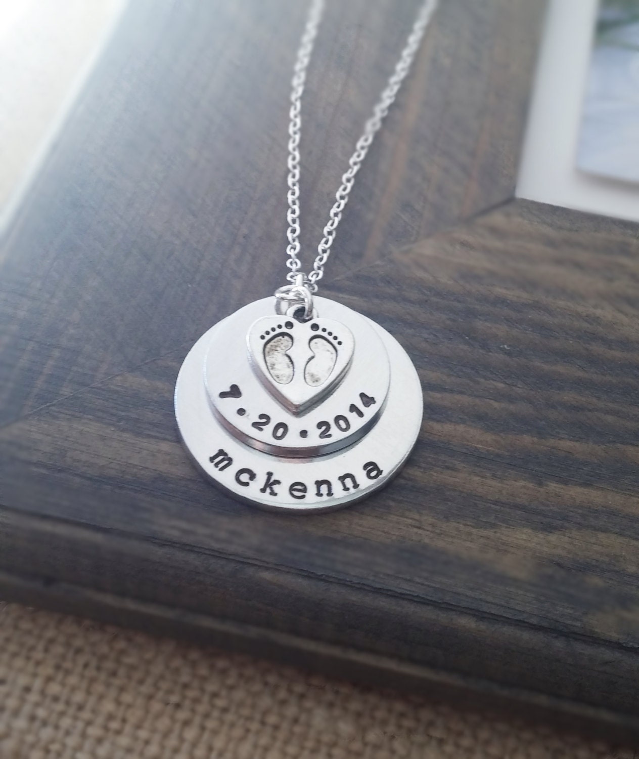 Baby Name Necklace // New Baby Necklace // New Mommy Necklace