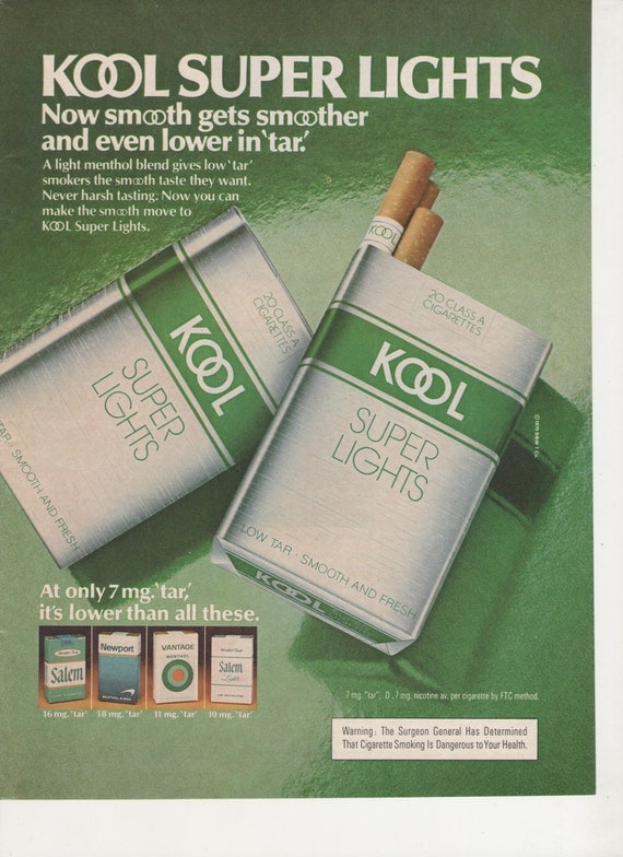 1979 Advertisement Kool Super Lights Cigarettes Smoking 70s