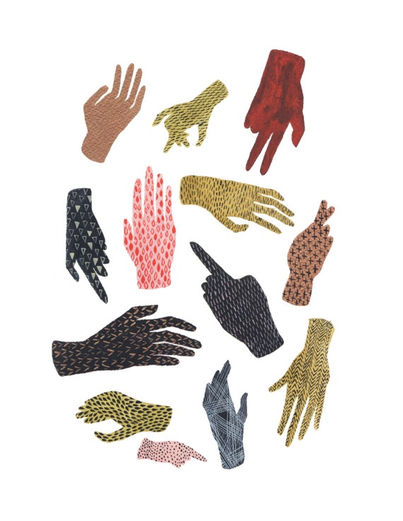 varia spell print  Hand Pattern Illustration, available on etsy