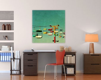 oversized canvas art // large wall art // mid century modern canvas - Summer of 67, ready-to-hang canvas art