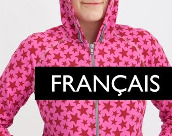 E-PATTERN - FRANÇAIS : Gilet à capuche pour femme - Tailles européennes 34-52