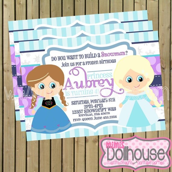 Frozen Princess Invitation- Printable Ice Princess Invitation- Frozen Birthday invitation PDF/JPEG Il_570xn