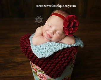 Burgundy Headband Deep Red Headband Christmas Headband Holiday Headband Newborn Photo Prop Baby Headband Newborn Headband Baby Girl Headband