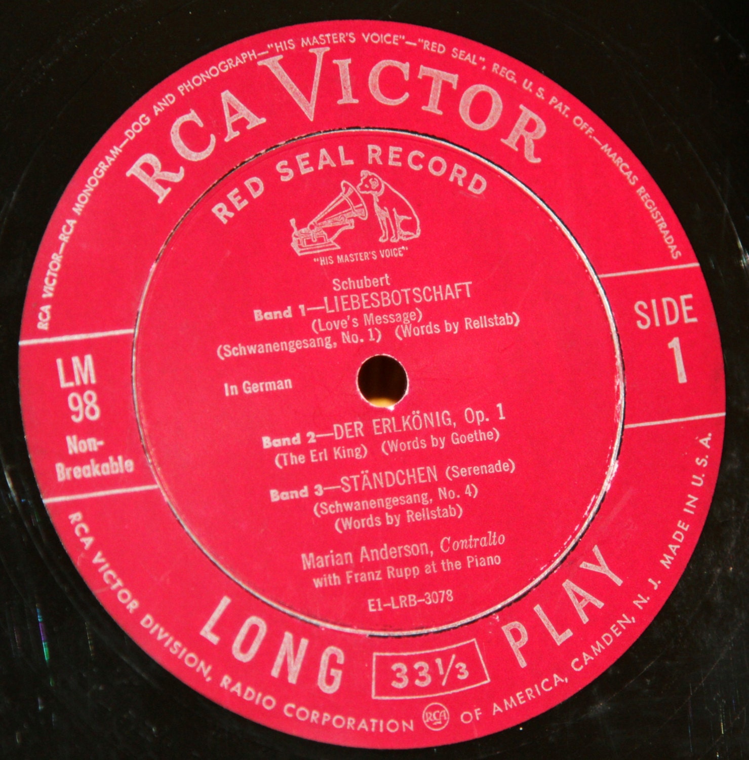 Marian Anderson Rca Victor Red Seal Lm98 Vintage 33 1 3
