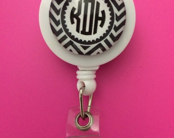 Monogrammed ID Badge Reels