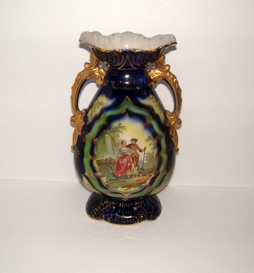 Victorian Vase Twin Handled Vase Antique Vase by BiminiCricket