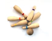 Children's Stocking Stuffer - Wooden Toy Bowling Set - Christmas Toy - Waldorf Toys - Montessori Toy  - Big Kid Toys