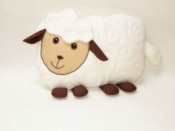Sfuffed animal in handmade lamb pillow sheep shaped