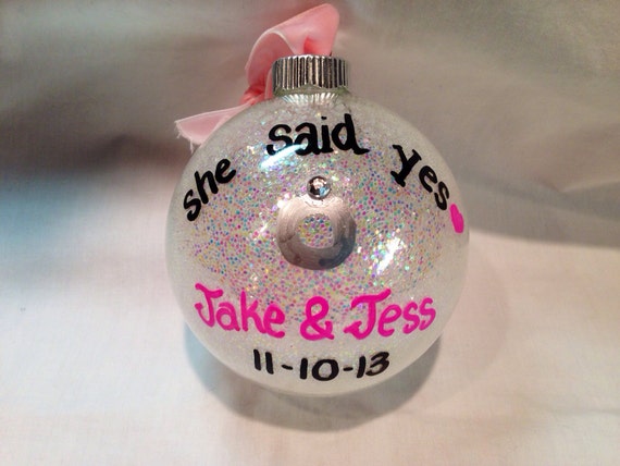 engagement ornament she said yes christmas ornament engagement ornament she said yes christmas ornament