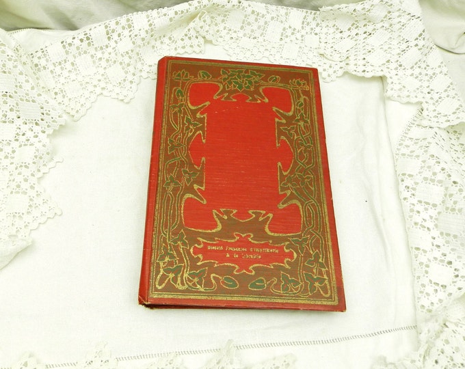 Antique French Art Nouveau Red Book Voyages du Baron de Munchausen The Adventures of the Baron of Munchausen / French Decor/ Steam Punk