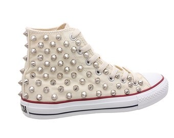 cream high top converse