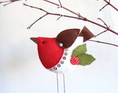 PDF pattern - Felt robin. Christmas tree ornament, easy sewing pattern, bird pattern