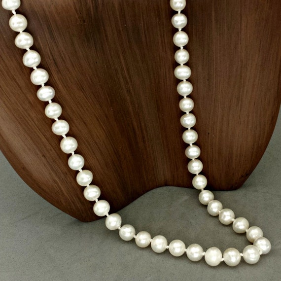 Hand Knotted Pearl Necklace Cultured White By Bloomingoak On Etsy