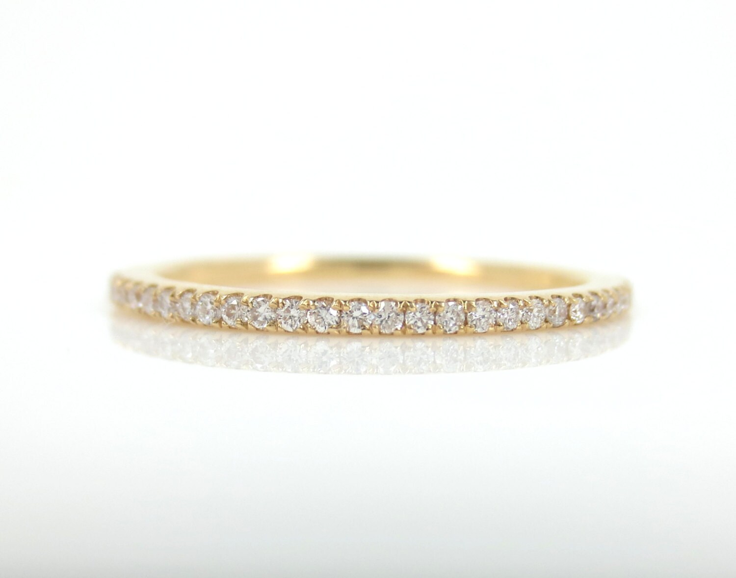 Micro Pave Diamond Eternity Band in 18k Yellow Gold