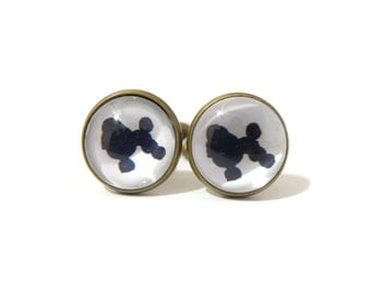 Poodle Cufflinks, Poodle cuff links, Dog Cufflinks, Poodle silhouette, Poodle art, Men Cufflinks, Dog Cuff links, Poodle Print