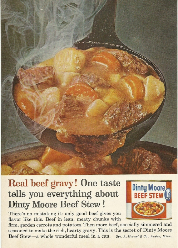 Dinty Moore Beef Stew Original 1962 Vintage by VintageAdarama