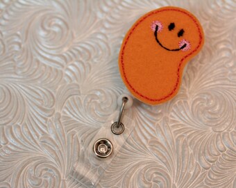 Easter jellybean - felt badge reel - nurse name badge - retractable - badge reel - name badge holder - badge clip - pediatric - badge pull