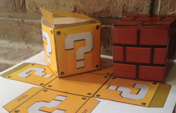 Items similar to DIY JUMBO Question Mystery Box & Brick Mario Video