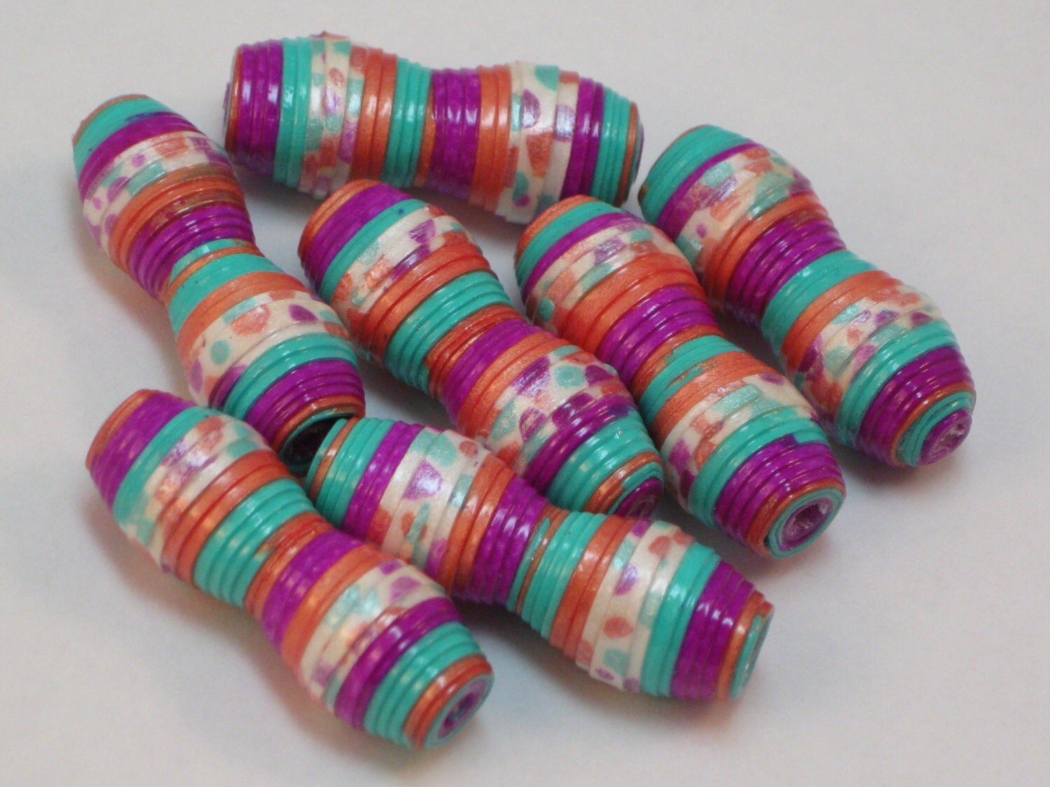 Paper beads Paper bead jewelry Recycled paper beads Loose