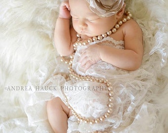 Champagne and Gold Flower Headband, Blush Flower Headband, Flower Girl Headband, Newborn Baby Champagne Blush Headband