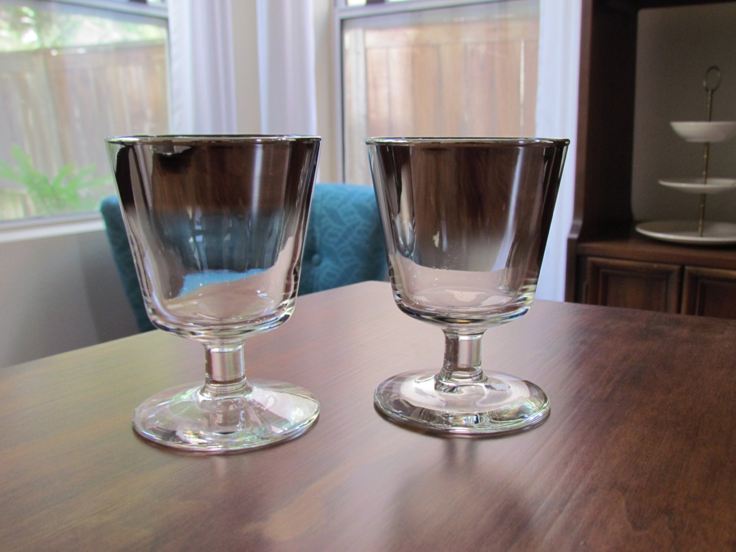 Vintage Short Stemmed Wine Glasses Ombre By Midcenturyobsession 