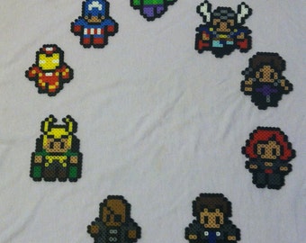 Items similar to Avengers Perler Bead and Cork Coasters set of 10 on Etsy