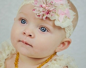 baby flower headband dollcake headband pink hair bow items similar to pink headband pink polka dot flowers baby flower headband dollcake headband pink hair bow items similar to pink headband pink polka dot flowers