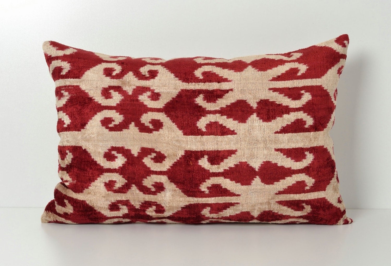 Red Ikat Pillow Ikat Lumbar Pillow Red Decorative Pillows