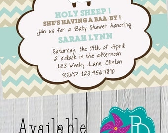 sheep baby shower | etsy sheep baby shower | etsy, Baby shower invitations