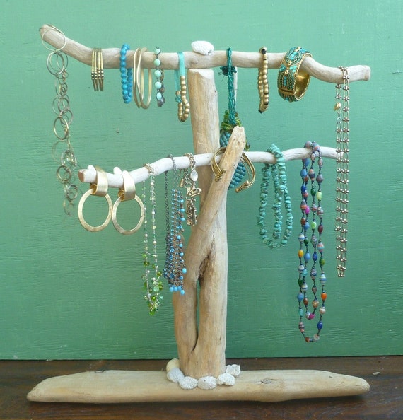 Driftwood Jewelry Stand Reclaimed Wood Jewelry Holder