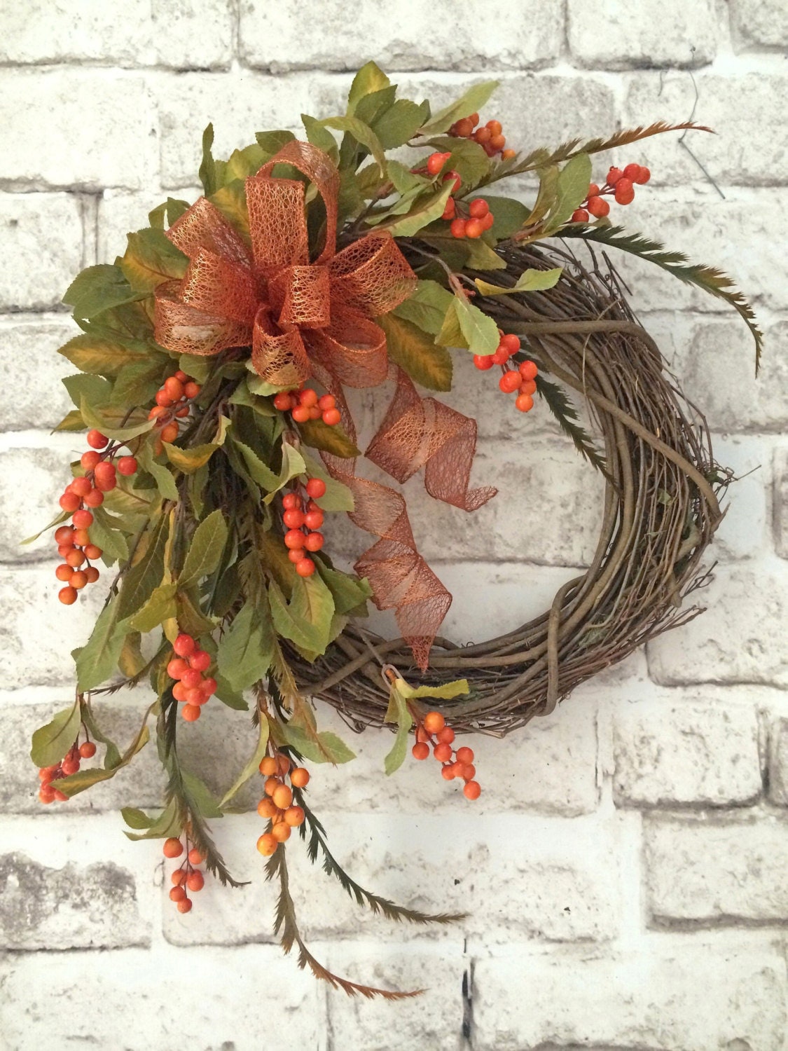 Berry Fall Wreath for Door Berry Wreath Front Door Wreath