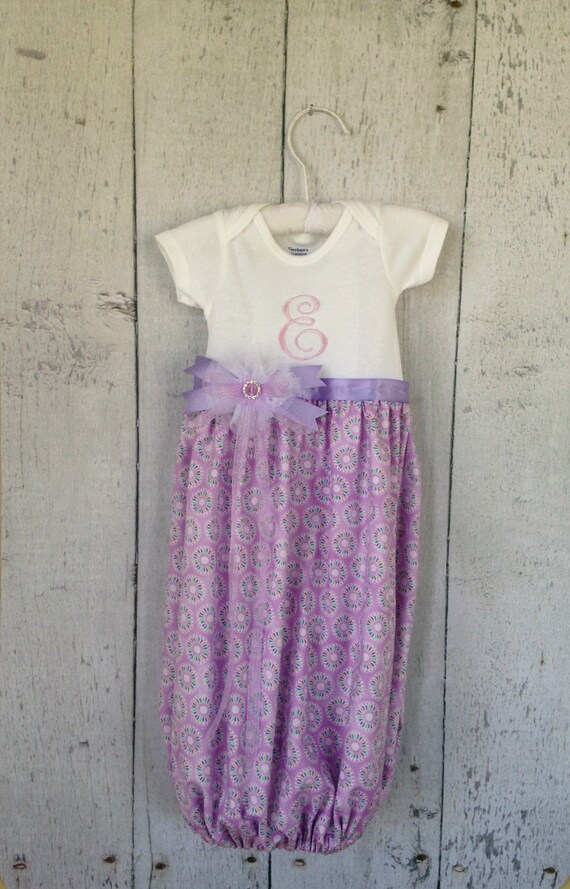 Personalized Baby Girl Onesie Dress / Sleep by PreciousBabyAttire