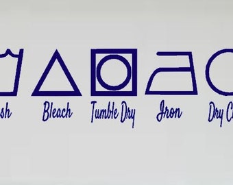 Laundry Room Decal Laundry Symbols - Laundry Room Wall Decor - Laundry Room Wall Sticker - Laundry Room Vinyl Wall