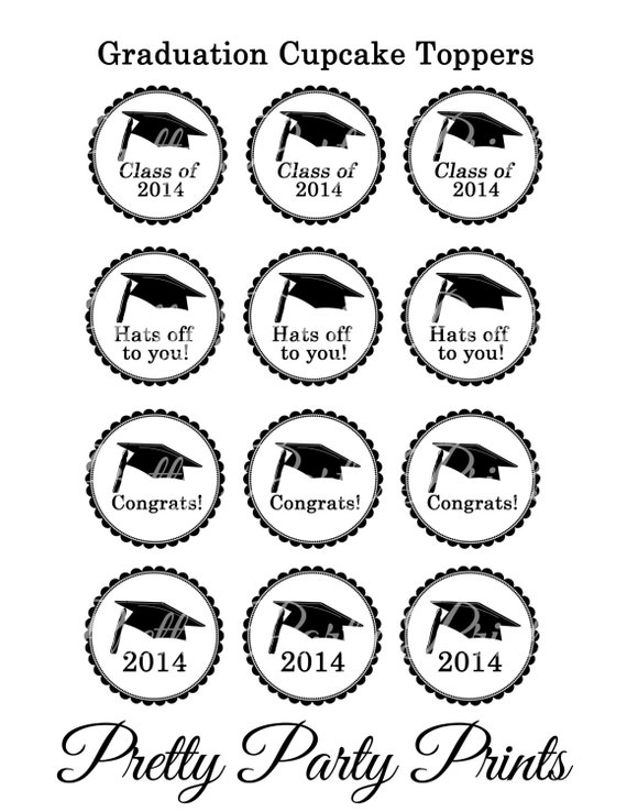 Items similar to SALE Printable Cupcake Toppers Graduation
