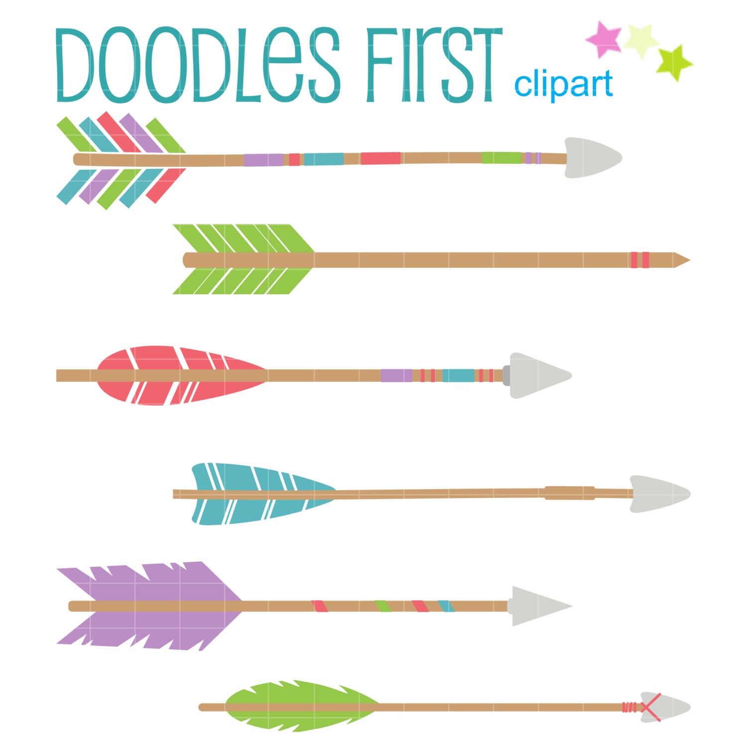 Colorful Arrows Collection Digital Clip Art for Scrapbooking