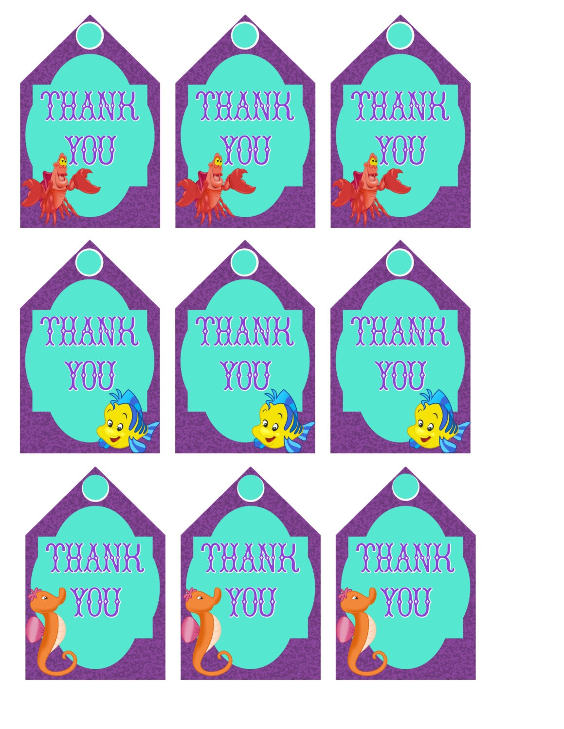 instant download ariel little mermaid thank you by decoratyourdoor