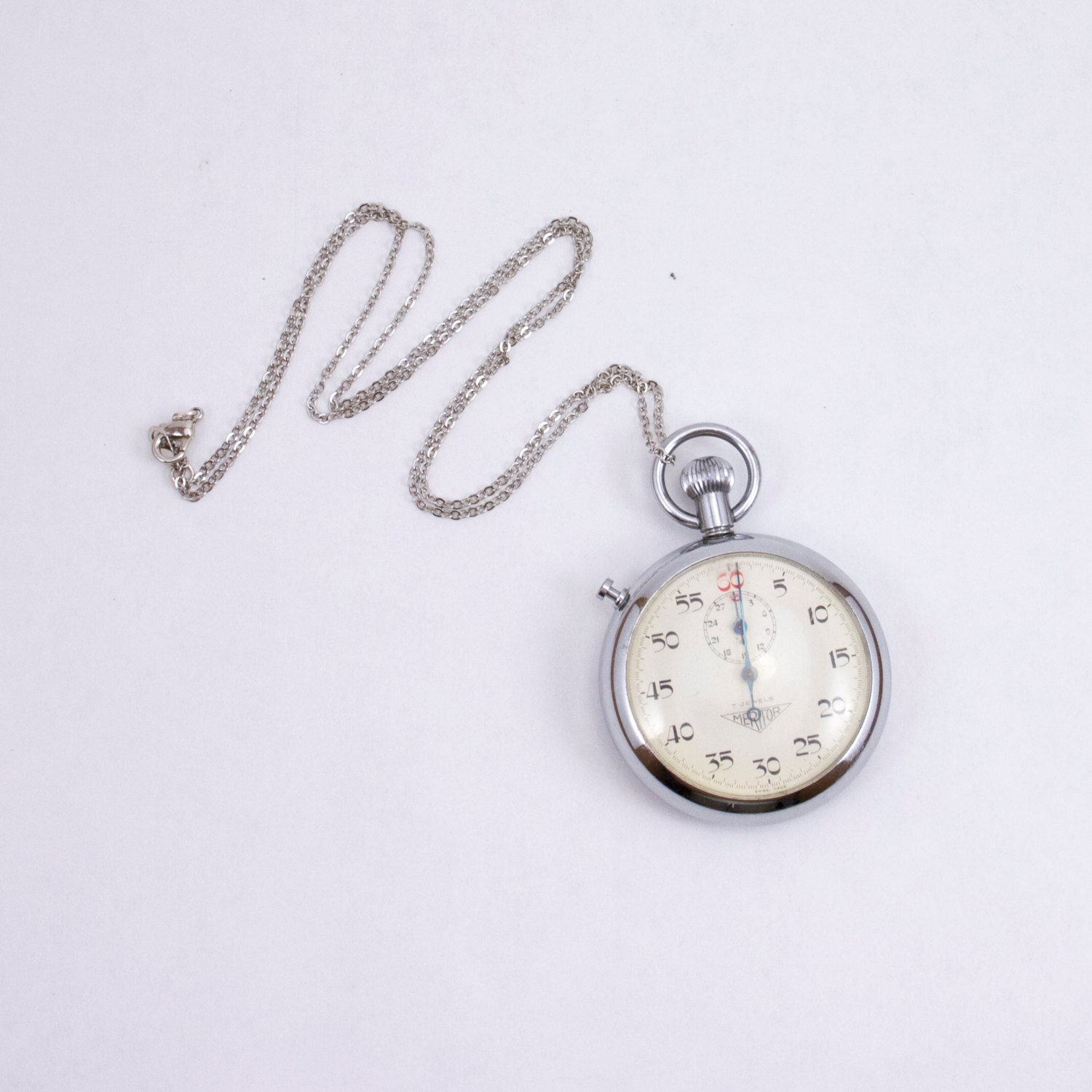 Vintage SwissMade Meritor Stopwatch Necklace by