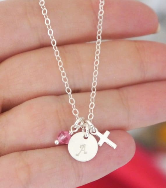 Tiny Cross Necklace Baby Dedication Necklace Baptism