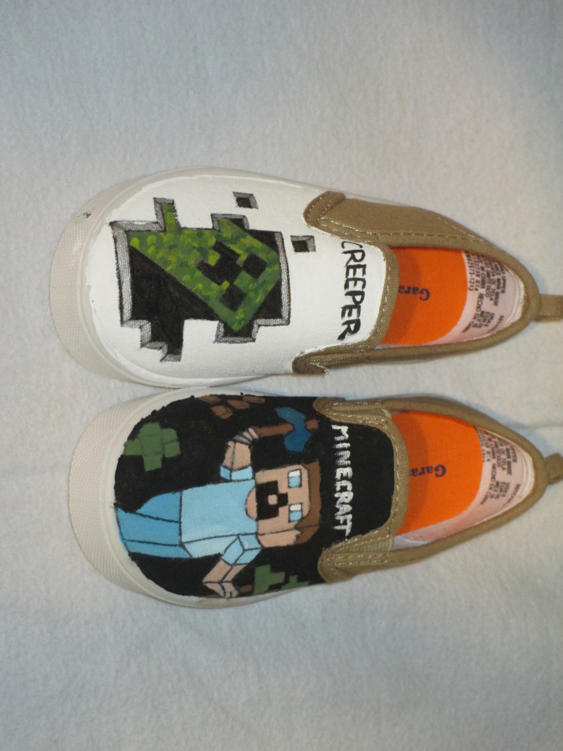 Toddler Boys Size 9 Minecraft HandPainted Shoes by WaveOfColour