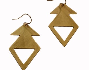 Sur Earrings - hand sawed geometric earrings