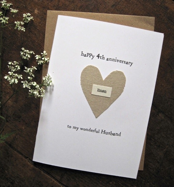 ... Symbol Handmade Gift Wife Husband Four Years Fourth Anniversary
