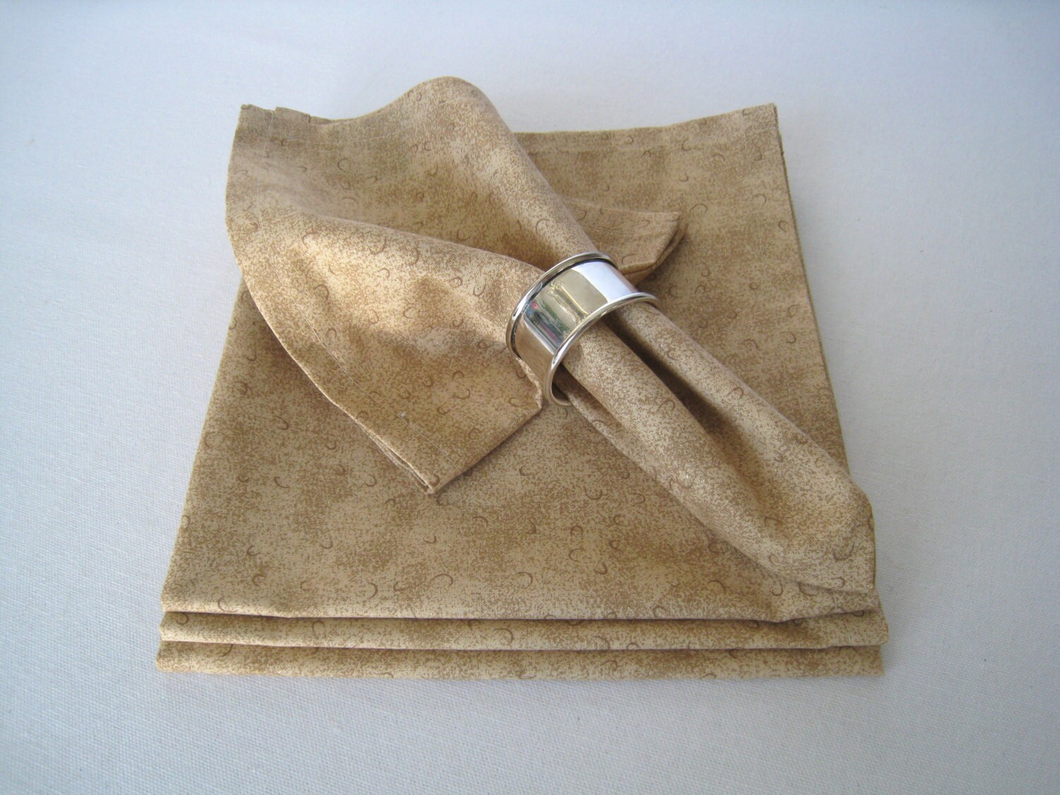 Dinner Size Fabric Napkins Beige Cotton Napkins Handmade
