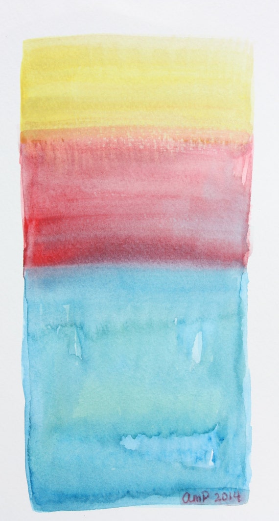 Items similar to Abstract Watercolor Painting, original, Primary