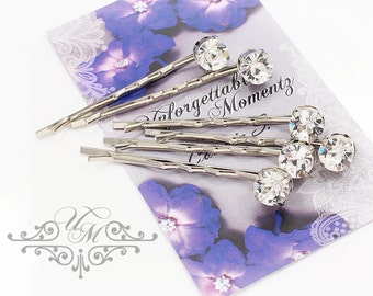 Set of 6 Swarovski Crystal hair pins Wedding Hair pins Wedding hair Accessories Bridal Bridesmaids hair pins Swarovski rhinestone Headpiece