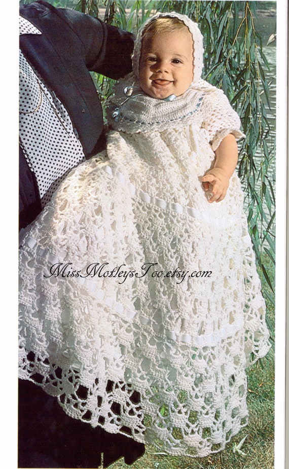 bib pattern baby crochet baby hat Christening piece pattern crochet bib immediate 3 set dress