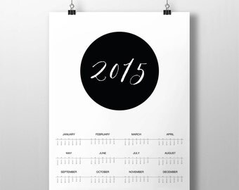 2015 Printable Calendar - Instant Download - 8x10 - 11x14 - Printable ...