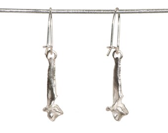Pair Vertebra Jewelry Sterling Silver Animal Bone Vertebra Earrings