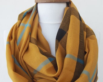 Boho Madras Plaid Scarf - BEIGE (Pack of 6) main image 1