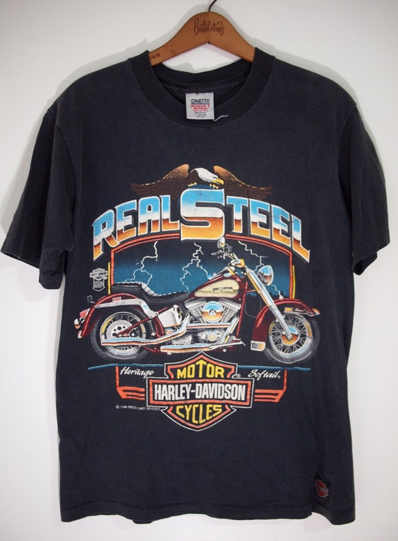 Vintage 80 s Harley Davidson Heritage Softail T Shirt 
